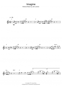 page one of Imagine (Alto Sax Solo)