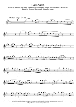 page one of Lambada (Alto Sax Solo)