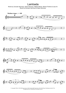 page one of Lambada (Trumpet Solo)