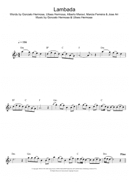 page one of Lambada (Flute Solo)