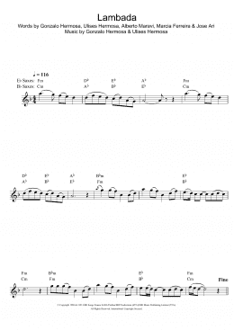 page one of Lambada (Alto Sax Solo)