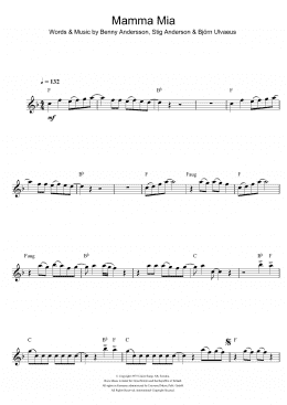 page one of Mamma Mia (Flute Solo)