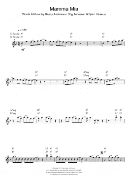 page one of Mamma Mia (Alto Sax Solo)