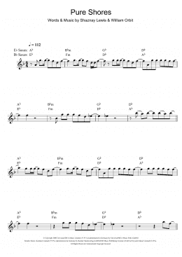 page one of Pure Shores (Alto Sax Solo)