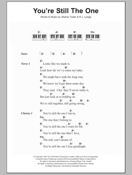 page one of You're Still The One (Piano Chords/Lyrics)