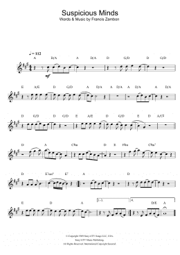 page one of Suspicious Minds (Alto Sax Solo)