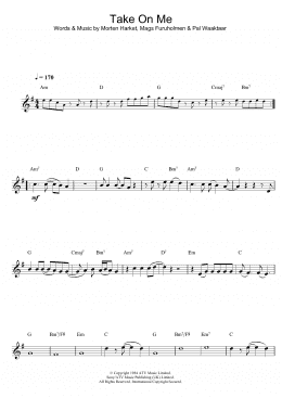 page one of Take On Me (Alto Sax Solo)