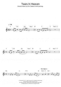 page one of Tears In Heaven (Clarinet Solo)