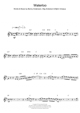 page one of Waterloo (Clarinet Solo)