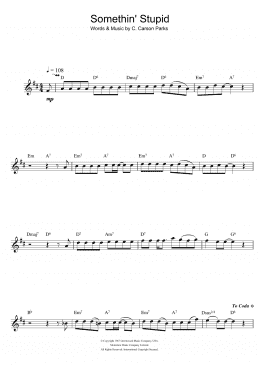 page one of Somethin' Stupid (Flute Solo)