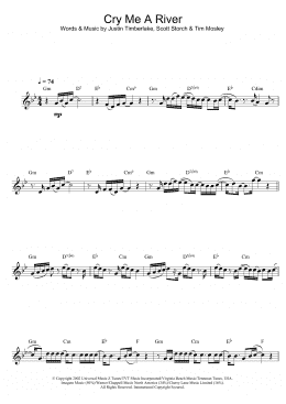 page one of Cry Me A River (Alto Sax Solo)