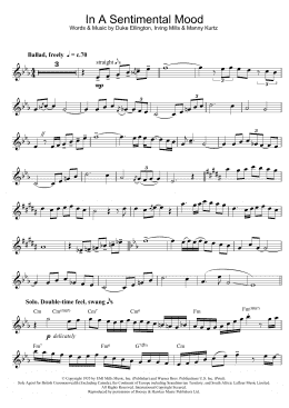 page one of In A Sentimental Mood (Tenor Sax Solo)