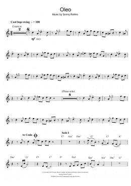 page one of Oleo (Tenor Sax Solo)