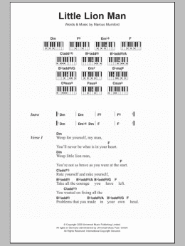 page one of Little Lion Man (Piano Chords/Lyrics)