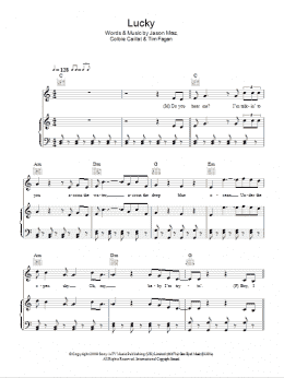 page one of Lucky (Piano, Vocal & Guitar Chords)