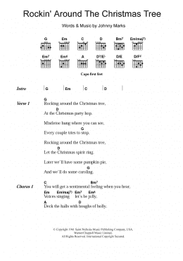 page one of Rockin' Around The Christmas Tree (Guitar Chords/Lyrics)