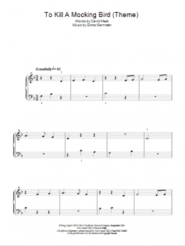 page one of To Kill A Mockingbird (Easy Piano)