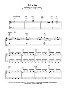 page one of Miracles (Piano, Vocal & Guitar Chords)