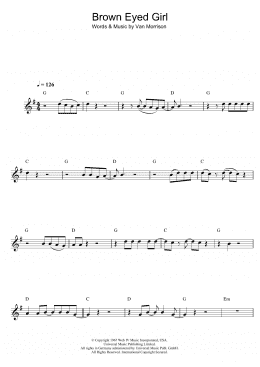 page one of Brown Eyed Girl (Clarinet Solo)