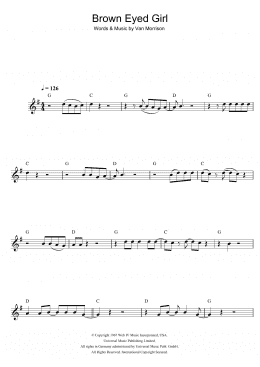 page one of Brown Eyed Girl (Flute Solo)