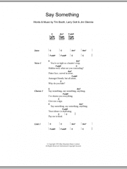 page one of Say Something (Guitar Chords/Lyrics)