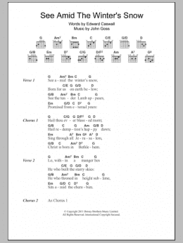 page one of See Amid The Winter's Snow (Guitar Chords/Lyrics)