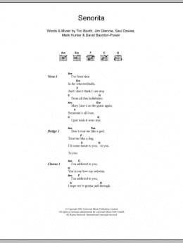 page one of Señorita (Guitar Chords/Lyrics)