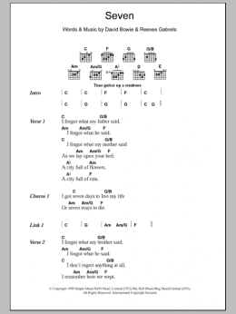 page one of Seven (Guitar Chords/Lyrics)