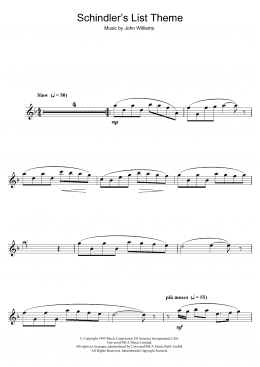 page one of Theme From Schindler's List (Clarinet Solo)