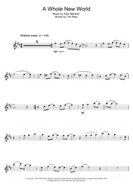 page one of A Whole New World (from Aladdin) (Clarinet Solo)