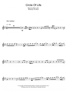 page one of Circle Of Life (from The Lion King) (Flute Solo)