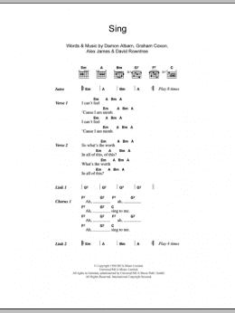 page one of Sing (Guitar Chords/Lyrics)