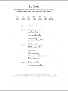 page one of So Good (Guitar Chords/Lyrics)