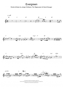 page one of Evergreen (Clarinet Solo)