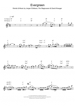 page one of Evergreen (Alto Sax Solo)