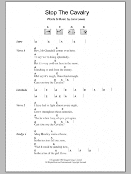 page one of Stop The Cavalry (Guitar Chords/Lyrics)