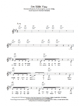 page one of I'm With You (Lead Sheet / Fake Book)