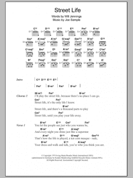 page one of Street Life (Guitar Chords/Lyrics)