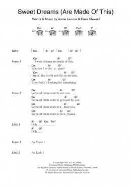 page one of Sweet Dreams (Are Made Of This) (Guitar Chords/Lyrics)