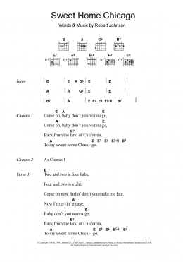 page one of Sweet Home Chicago (Guitar Chords/Lyrics)