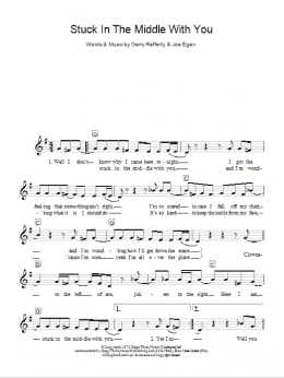 page one of Stuck In The Middle With You (Piano Chords/Lyrics)