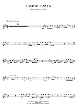 page one of I Believe I Can Fly (Flute Solo)