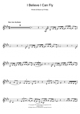 page one of I Believe I Can Fly (Clarinet Solo)