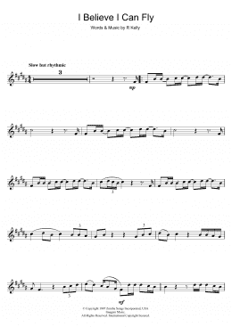 page one of I Believe I Can Fly (Alto Sax Solo)