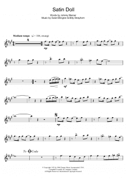 page one of Satin Doll (Alto Sax Solo)