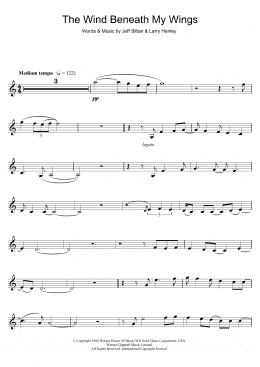 page one of The Wind Beneath My Wings (Clarinet Solo)