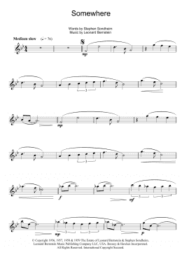 page one of Somewhere (from West Side Story) (Alto Sax Solo)