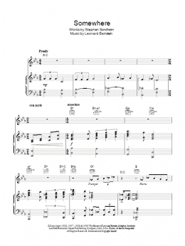 page one of Somewhere (from West Side Story) (Piano, Vocal & Guitar Chords)