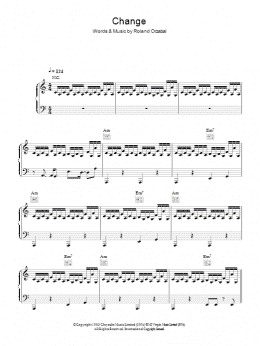 page one of Change (Piano, Vocal & Guitar Chords)