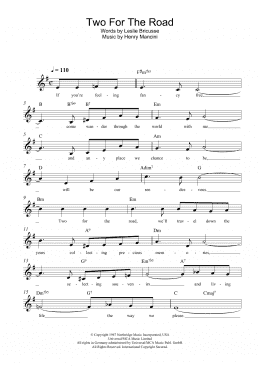 page one of Two For The Road (Lead Sheet / Fake Book)